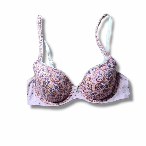 Vs Body by Victoria Purple Floral Lined Demi Bra - Picture 1 of 3